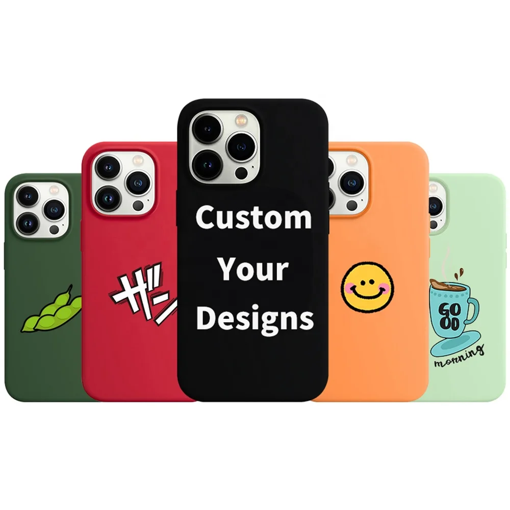 TENCHEN 2023 Luxury Custom Logo Print Blank Liquid Silicone Phone Case For Iphone For Samsung Silicone Phone Case