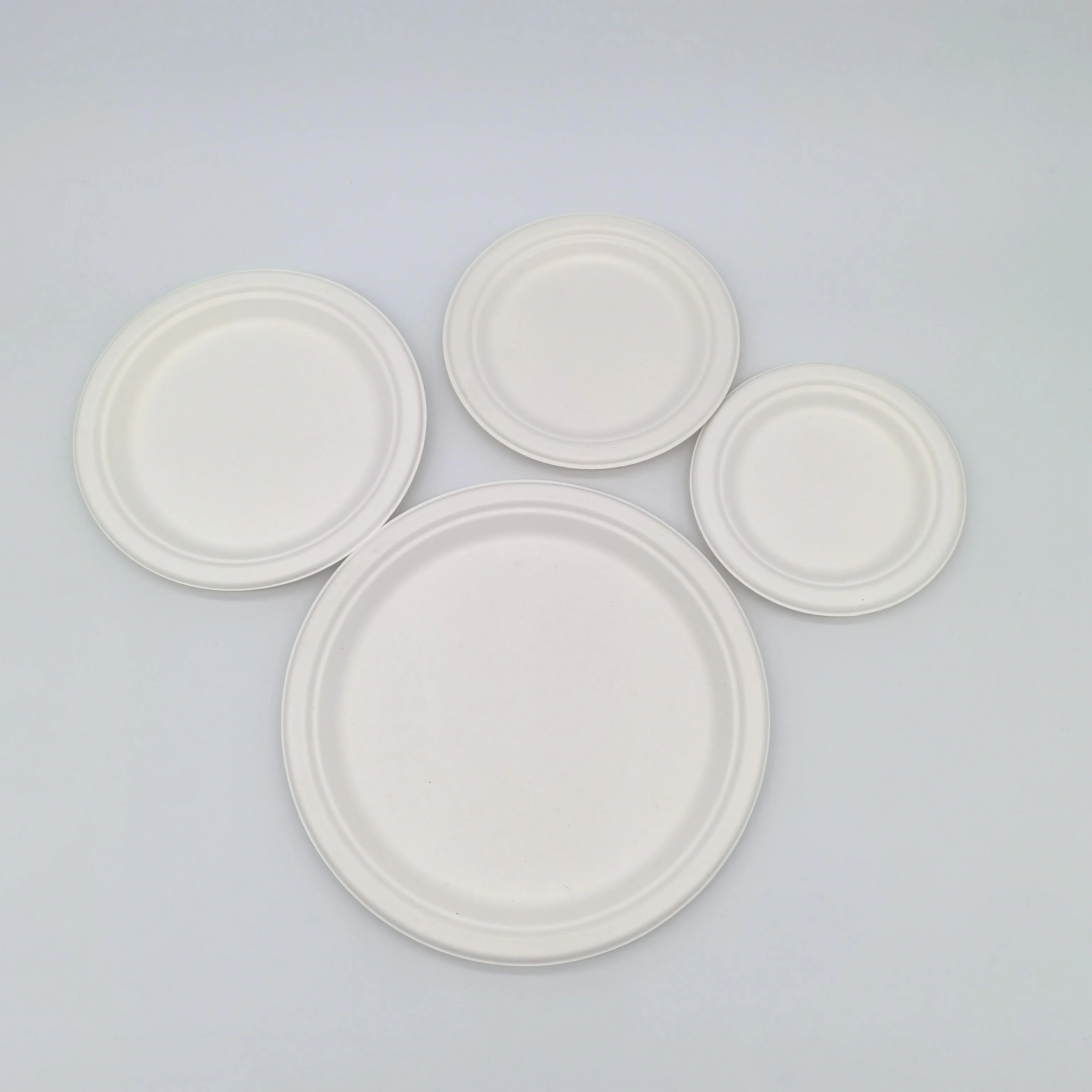 ECO Green Disposable Biodegradable Plates Sugarcane Bagasse Paper Pulp Plates