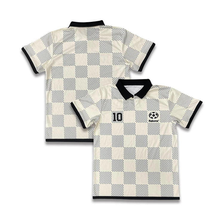 Sublimation Design Grid Pattern Custom Unique Class Collar Football Soccer Jersey