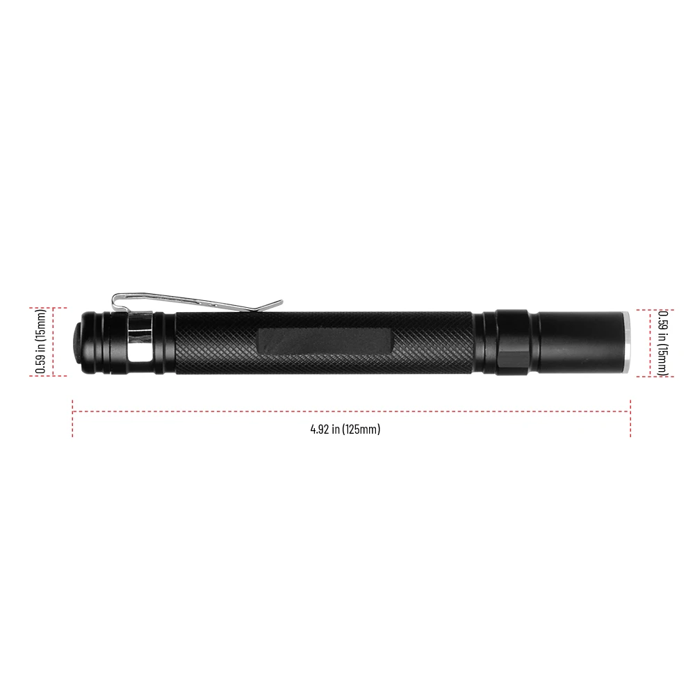 VCAN High-Quality Aluminum Zoomable AAA Batteries 350 Lumen Q5 LED Tactical Torch Pen Flashlight