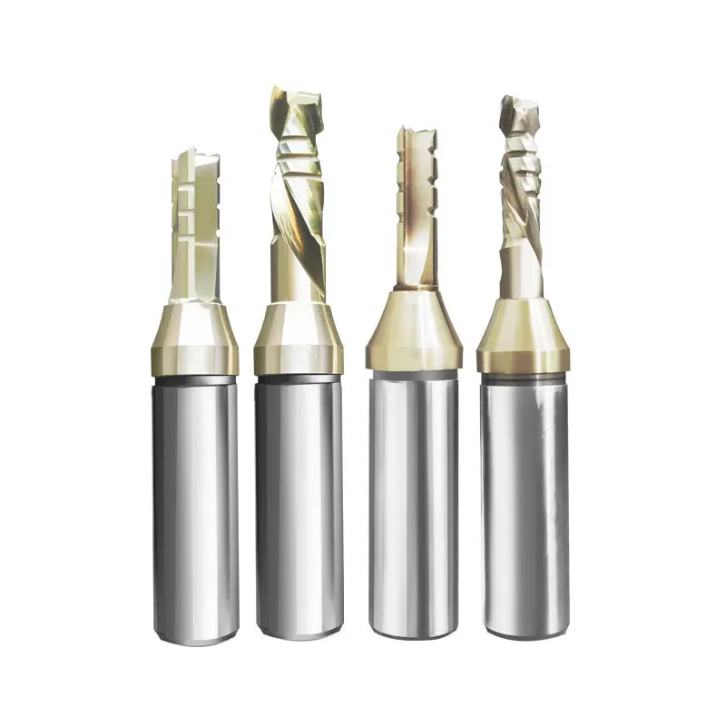 Explosive TCT triple-edged double-edged composite spiral straight groove cutter gold nano-coated  milling cutter