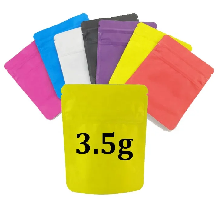 Various Sizes Matte Green/ Blue/ Gold/ White/ Black Aluminum Foil Plastic Ziplock Packaging Bags Stand Up Zip Lock Pouches