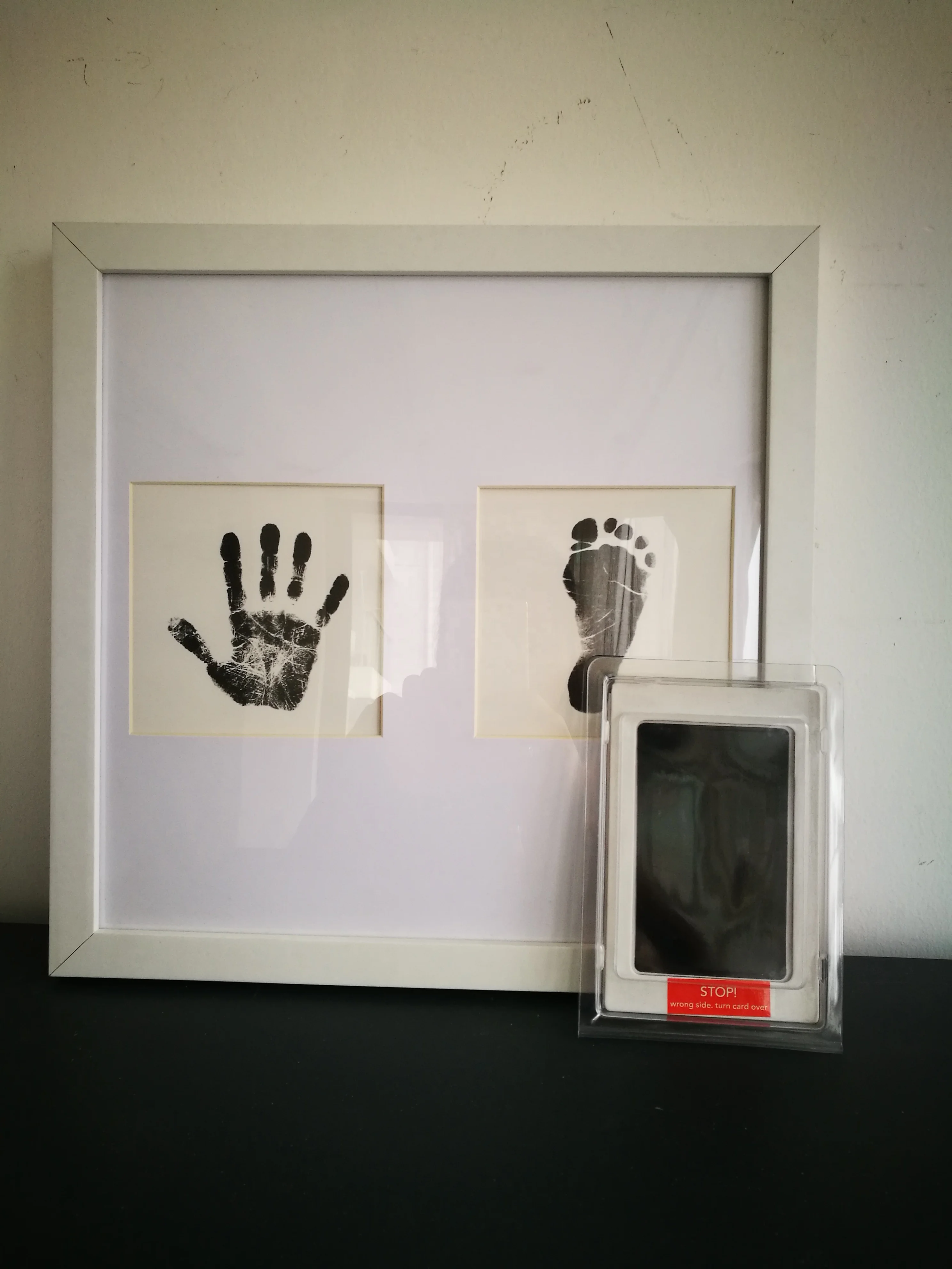 2021 Newborn Baby Handprint Footprint Photo Frame Kit MDF Photo Frame Baby Shower Gift keepsake Hot Sale Easter Christmas Gifts