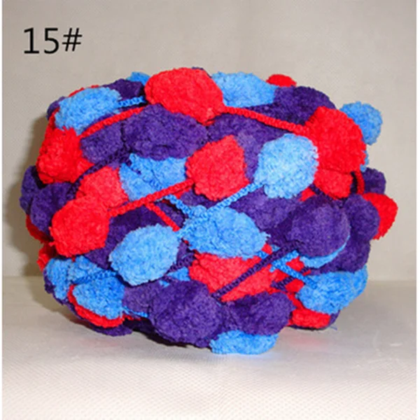 Manufacturer Cheap Wholesale Good Quality Polyester Small Pom Pom Yarn For Knitting