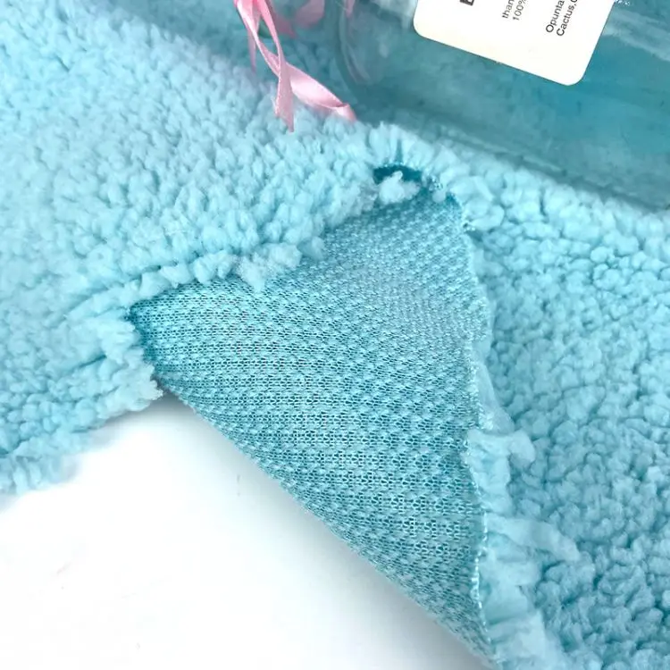 Shaoxing Manufacturer 100% Polyester Faux Soft Cotton Sherpa Fleece Lining Short Pile Faux Fur Plush Fleece Fabric