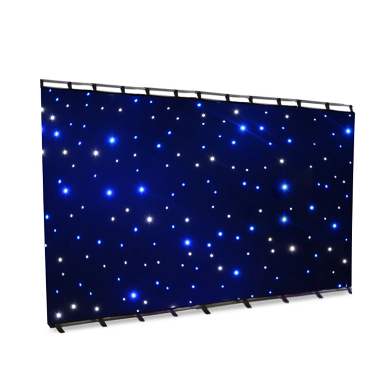 White Chiffon Backdrop DMX LED Star Cloth LED Star Curtain for Wedding Stage Concert