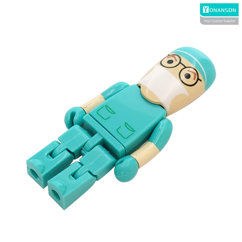 YONANSON Doctor Model Custom Logo USB Flash Drive 2.0/3.0 Drive Cheap 4GB 8GB 16GB Plastic USB Drive Corporate Promotional Gift