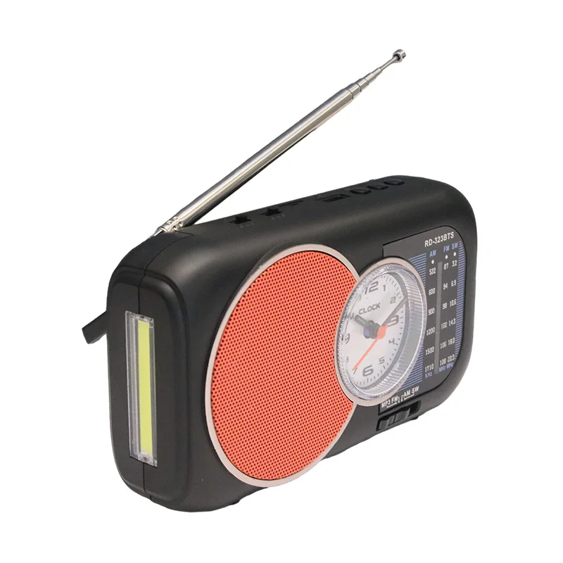 SG-323BTS Manufacture solar panel wireless link multi-band radio with usb tf card  torch light recharge battery with  clock