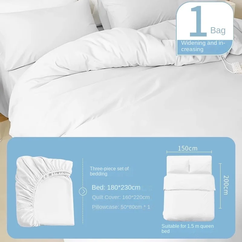 disposable hat sheet quilt cover pillowcase travel hotel sterilized double four-piece set dirty-free bedding