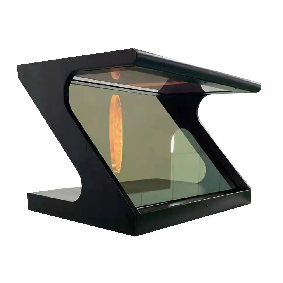 19 inch 3D pyramid holographic projection 180 degree advertising machine with base, network version (optional)