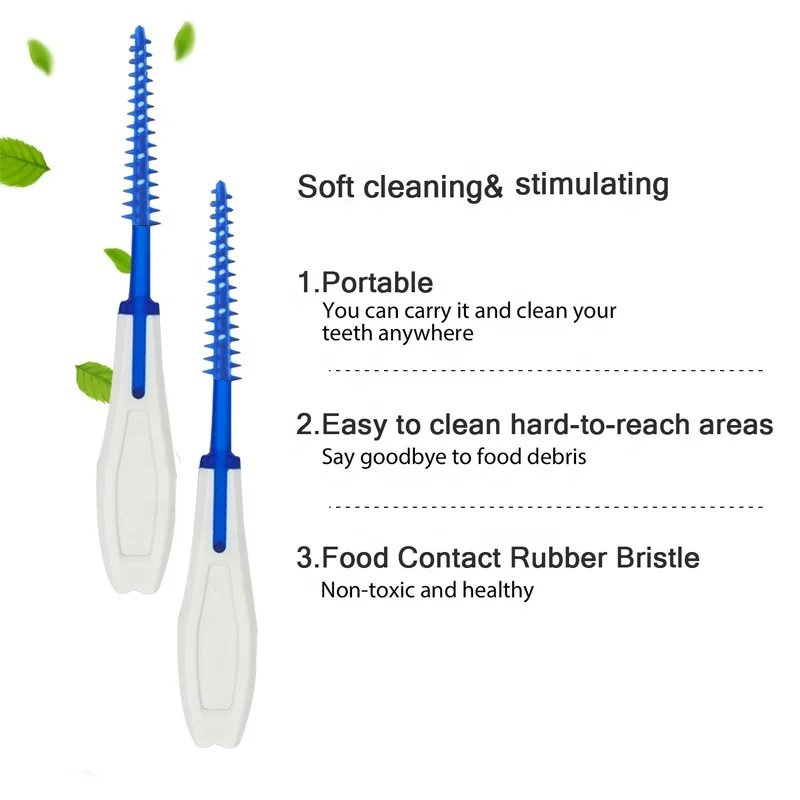 Richsource TPE Rubber Soft Picks Rubber interdental brush Oral Interdental Toothbrush Dental Floss Brush