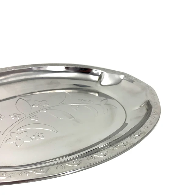 
Food Grade Stainless Steel Metal Serving Tray oval tray BBQ buffet tray 