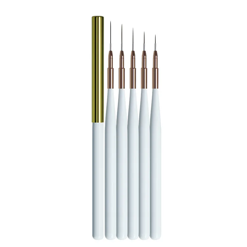 French Stripe Nail Art Liner Brush with cover 3D Tips Line Stripes DIY Drawing Pen UV Gel Brushes Painting Pen Manicure Tools