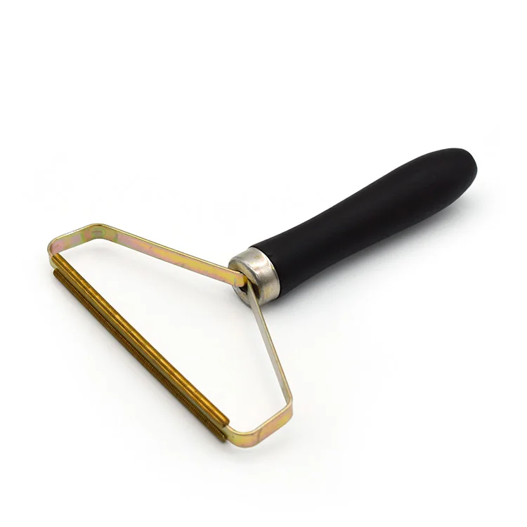 Custom Manual Reusable Lint Roller  Black Color Wooden Handle Clothes Fabrics Shaver Lint Remover