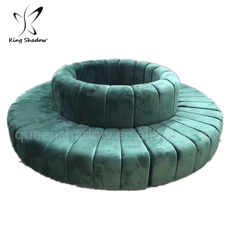 Kingshadow Round Shape Beauty Salon Waiting Chair Velvet Fabric Sofa Hotel Sofas Furniture Living Room Sofas