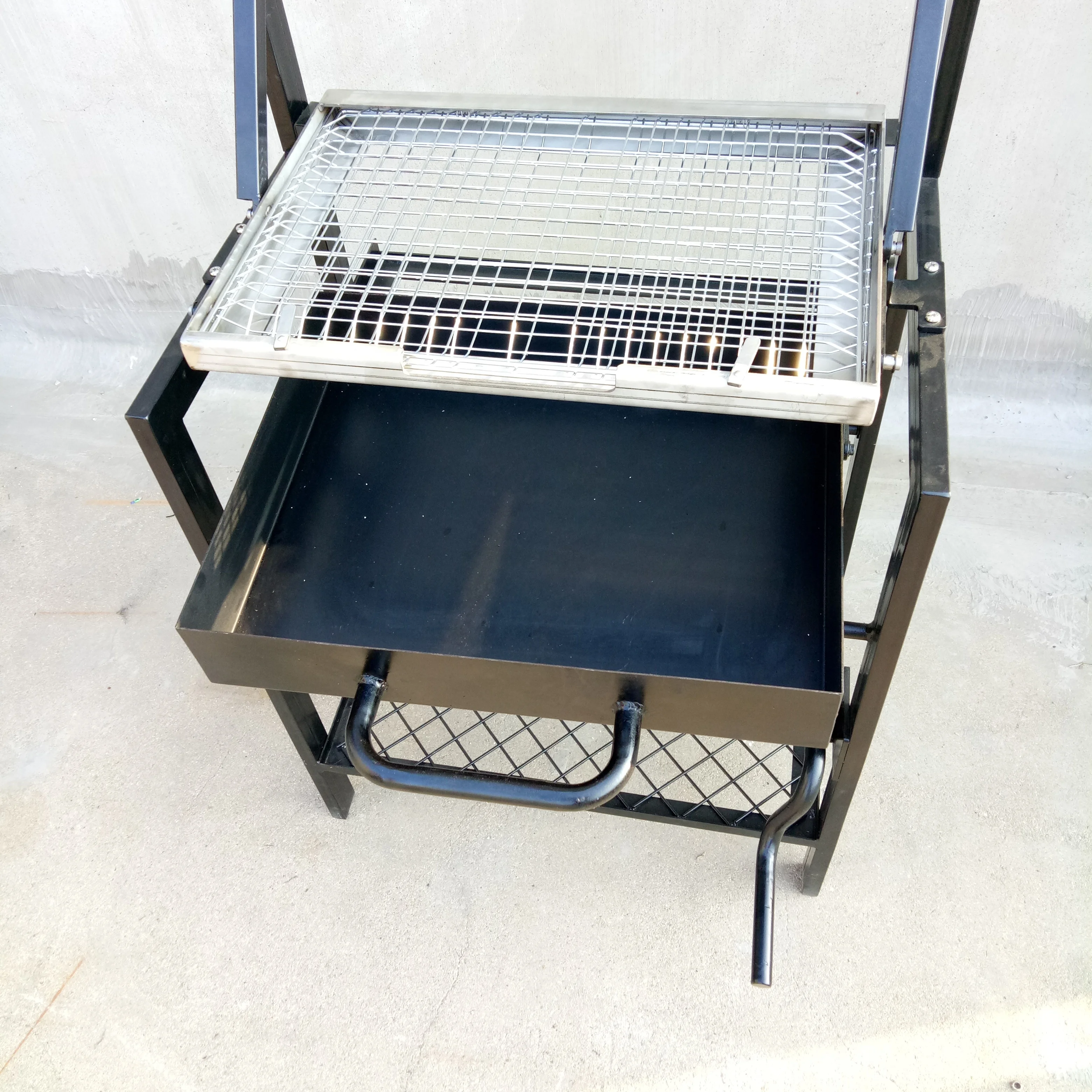 BBQ Basket Grilling Net Flip Grill Charcoal Grills Iron 90X60X180CM Powder Coating Not Coated,powder Coated
