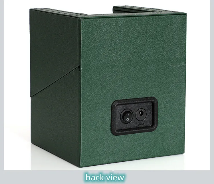2022 New Design High Quality Automatic Exhibition Display Luxury Green Leather For Single Watch Winder Box