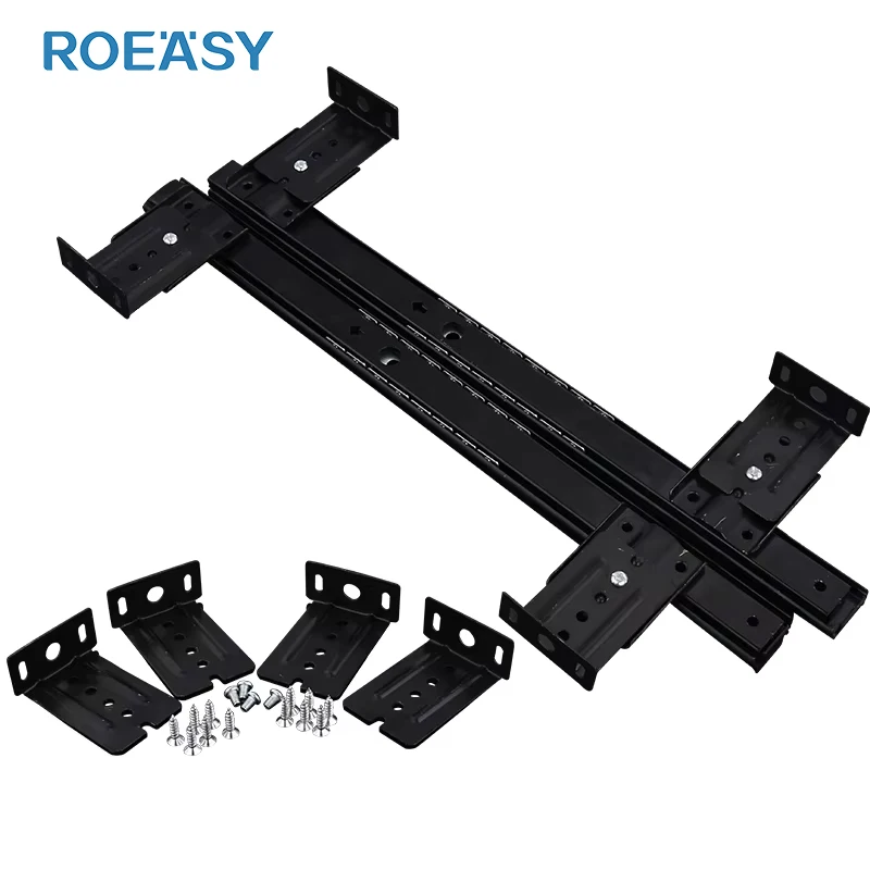 ROEASY Adjustable Sliding Under Desk Keyboard Rail Office Computer Keyboard Tray Slide