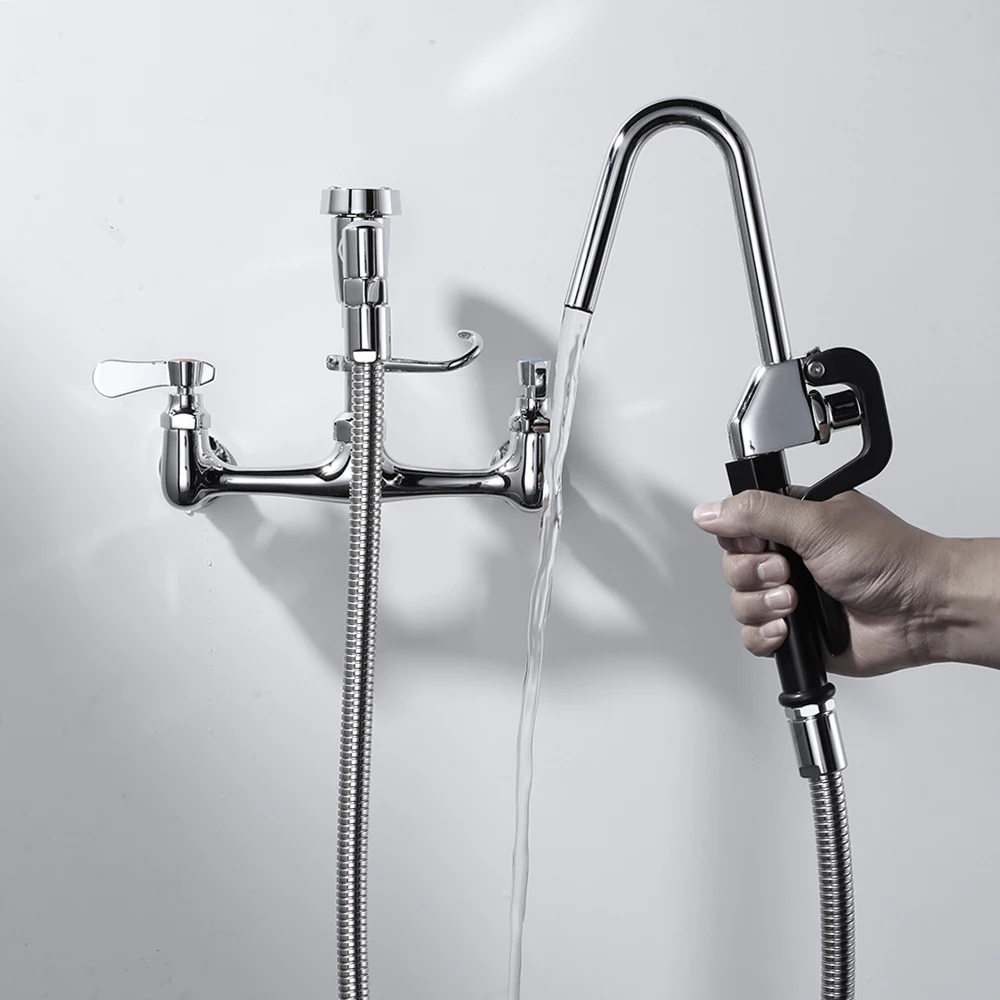 Hotel Restaurant School Commercial Kitchen Sink Faucet With Atmospheric Vacuum Breaker Spray Valve Kettle Filling Faucet