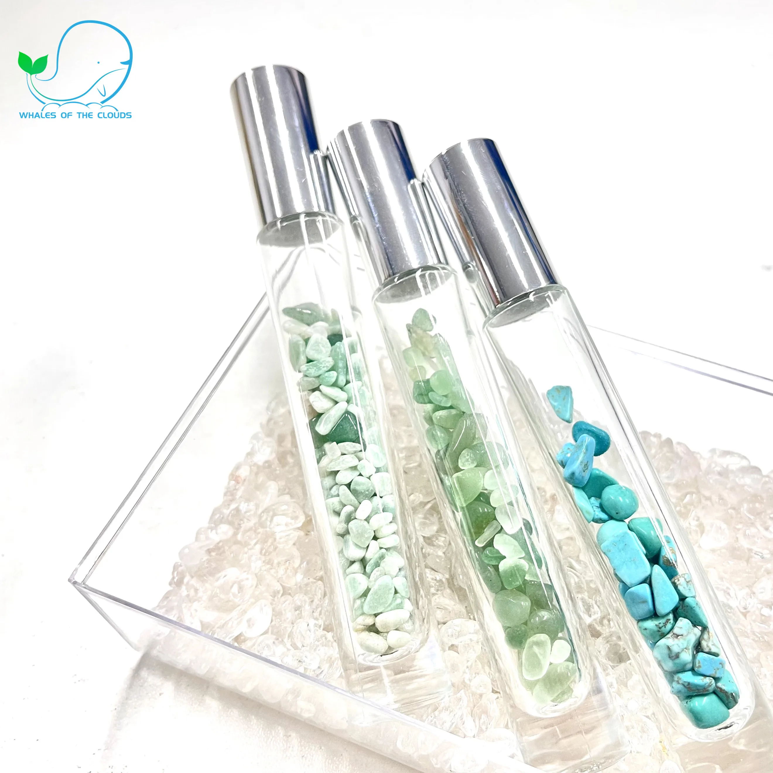 10 ml Portable Skincare Small Order Glass Roller Bottle Transparent  Essential Oil Perfume Glass Roll on Bottle