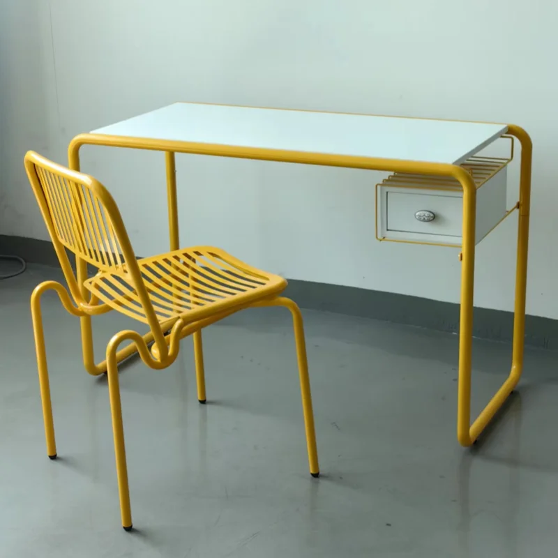 Metal Furniture Home Office Working Chair Backrest Armless Metal Chair Apartment Living Room Dining Chair