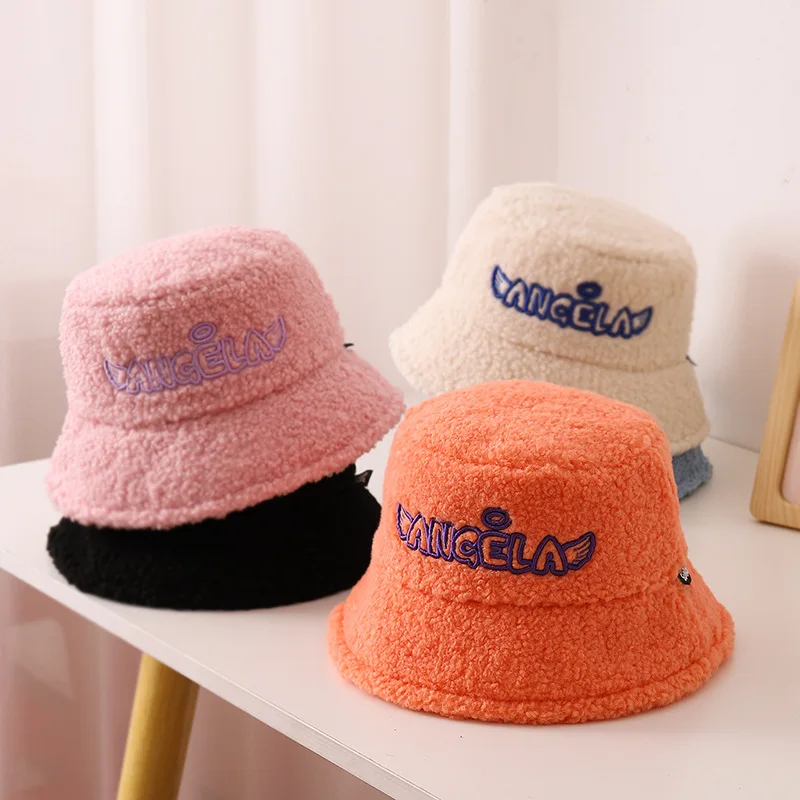 Designer Custom 3d Embroidered Logo warm Winter bucket hat Fur caps Fuzzy Furry Fisherman Bucket Hat women