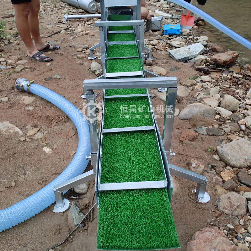 Alluvial fine gold recovery sluice box river outdoors gold mining equipment
