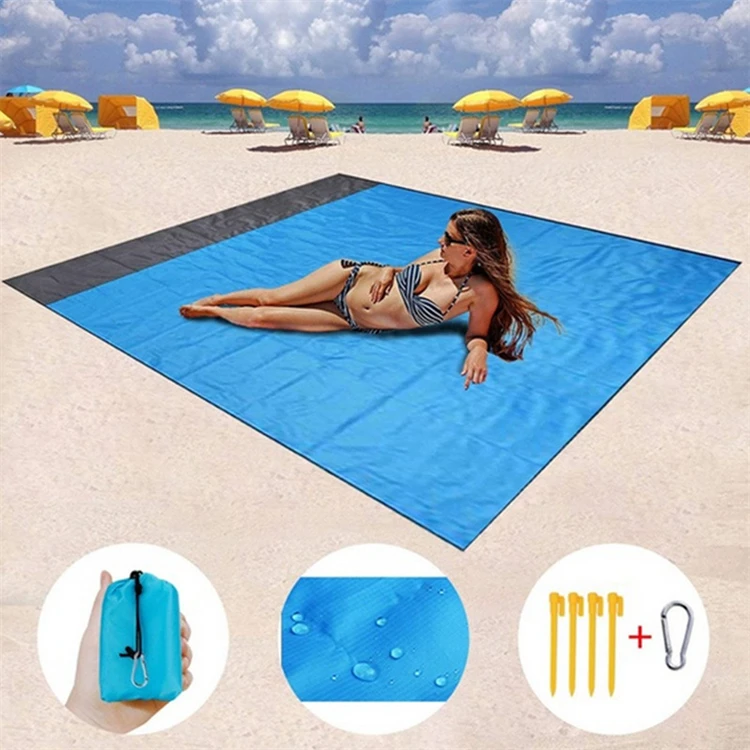 Spot Outdoor Moisture-Proof Pad Folding Picnic Mat Mini Waterproof Pocket Beach Mat Striped Polyester Camping Mat