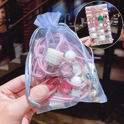 2022 NEW hair rope Korea simple tie hair rubber band set head rope pearl hair accessories high elastic rubber band