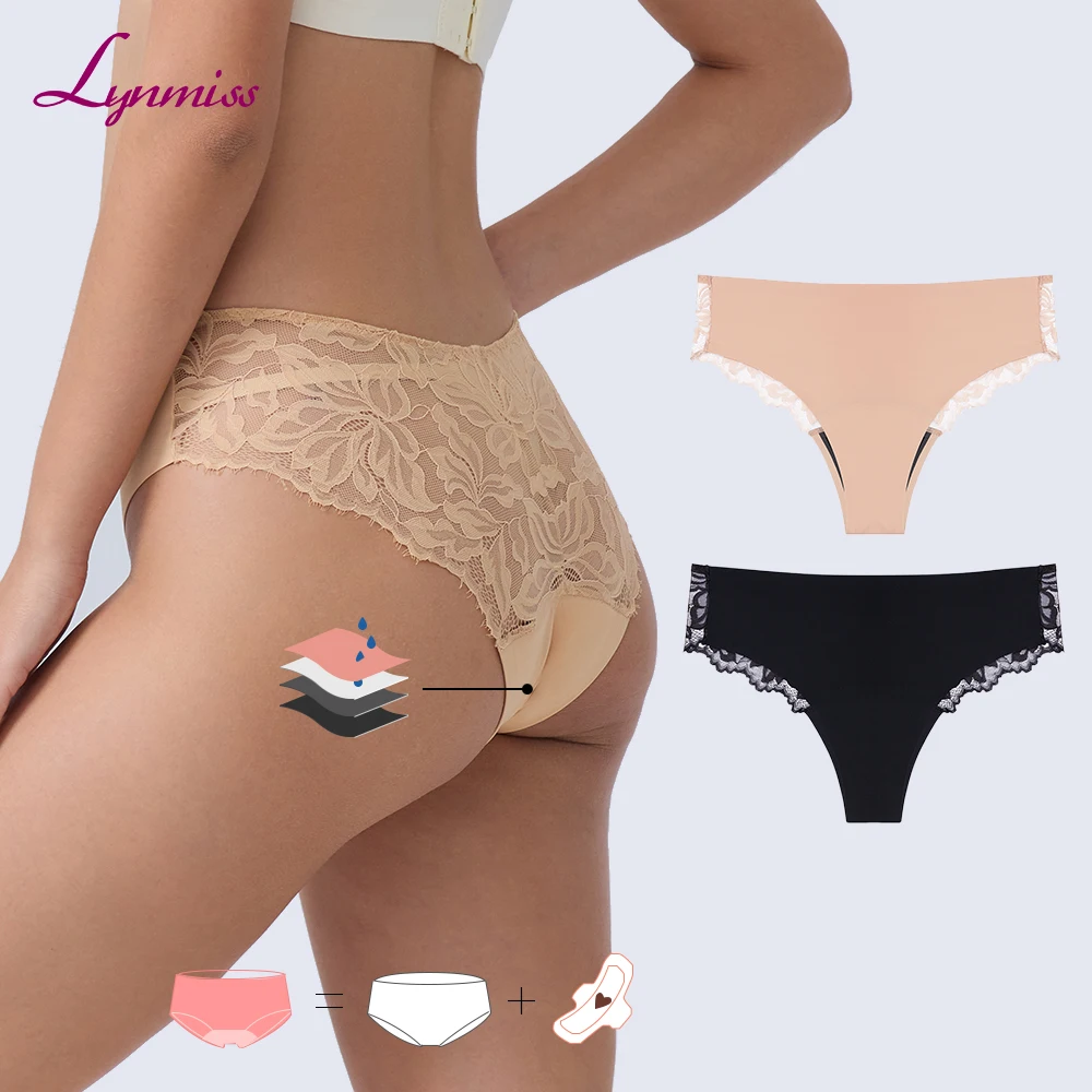 New woman lace Seamless 4 Layers Absorbent menstrual period brief underwear lady Anti-Bacterial breathable perion panteis