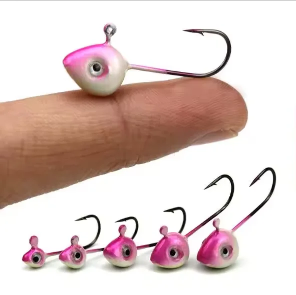 Smano Carbon Steel Fishing Hooks with Small Fish-Shaped Jig Heads 1g/2g/3g/4g/5g/0.5g for Snapper Bass Trout Stream River Lake
