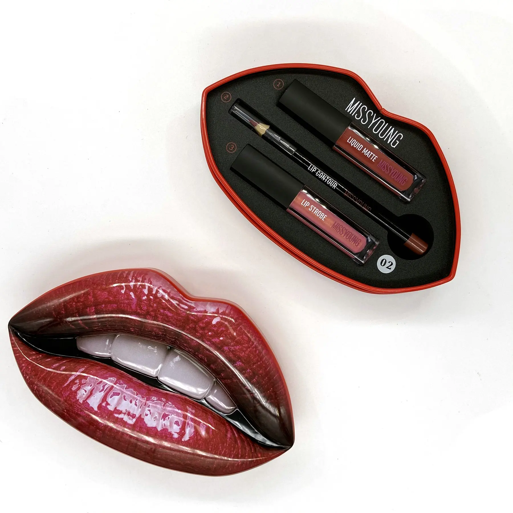 Ready to ship new private label matte liquid lipstick set lip gloss with lip liner set