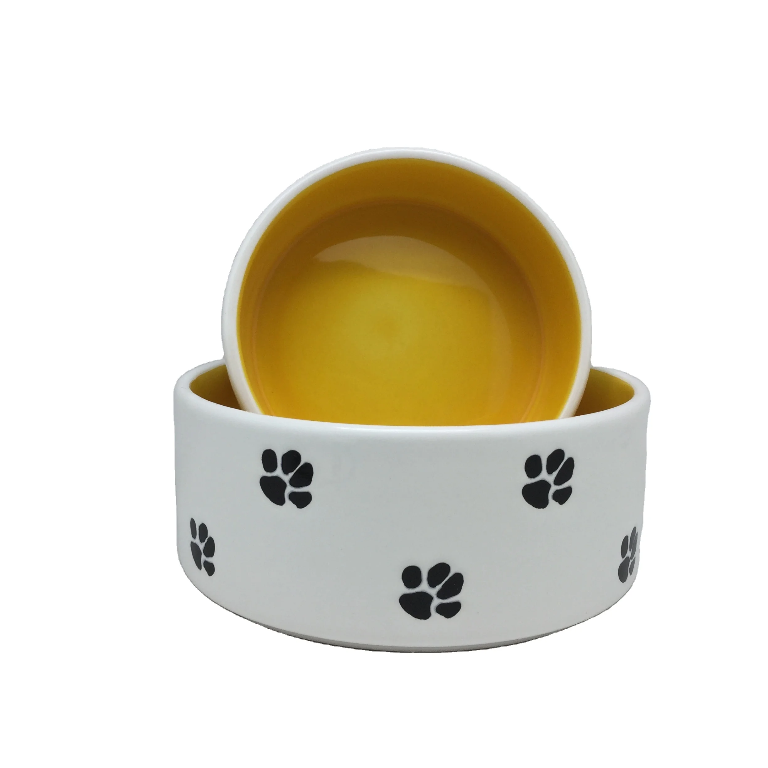 Ceramic Pet Bowl Personalized Custom Dog Bowls White Ceramic Pet Bowl Gift For Dog Lovers