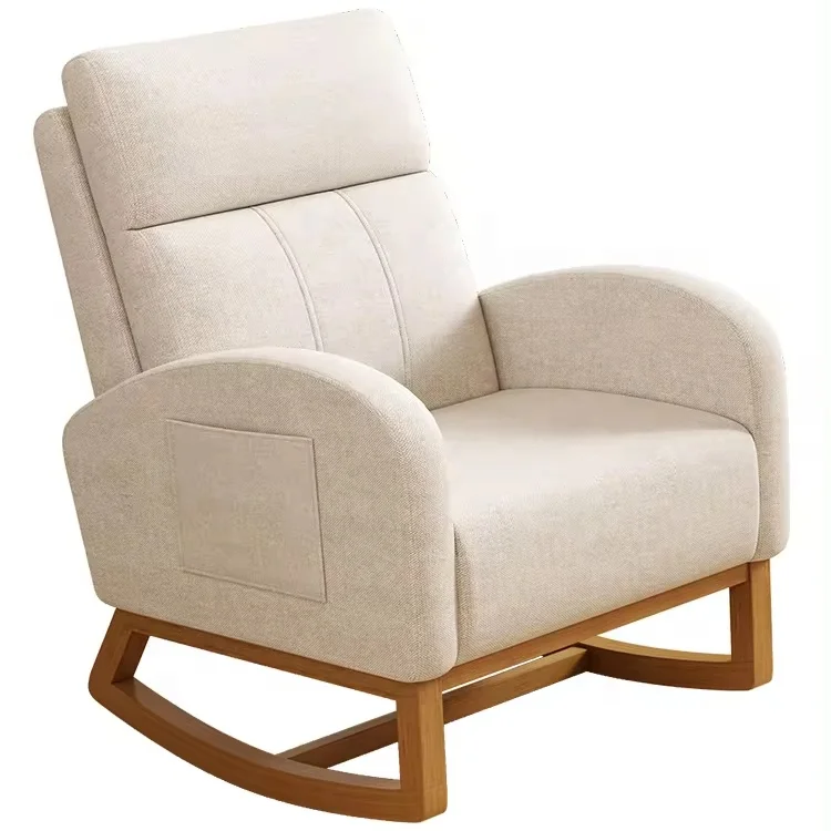 Modern hot selling solid wood furniture living room sofa  rocking chair leisure chair