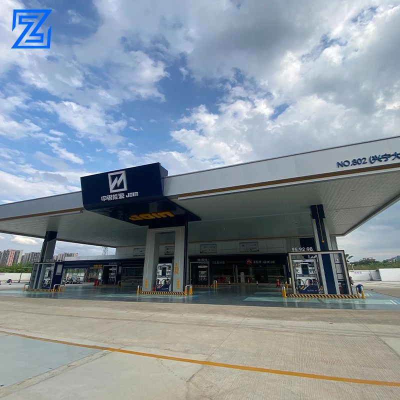 easy install structure design petrol station canopy 3d led gas station canopy