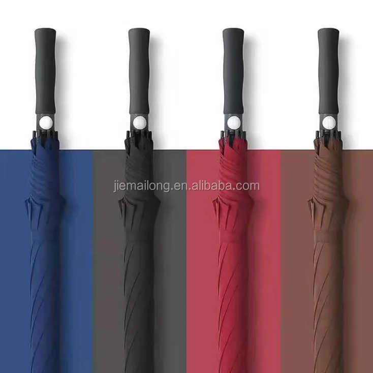 auto open straight golf umbrella with EVA handle with logo printed customized logo windproof