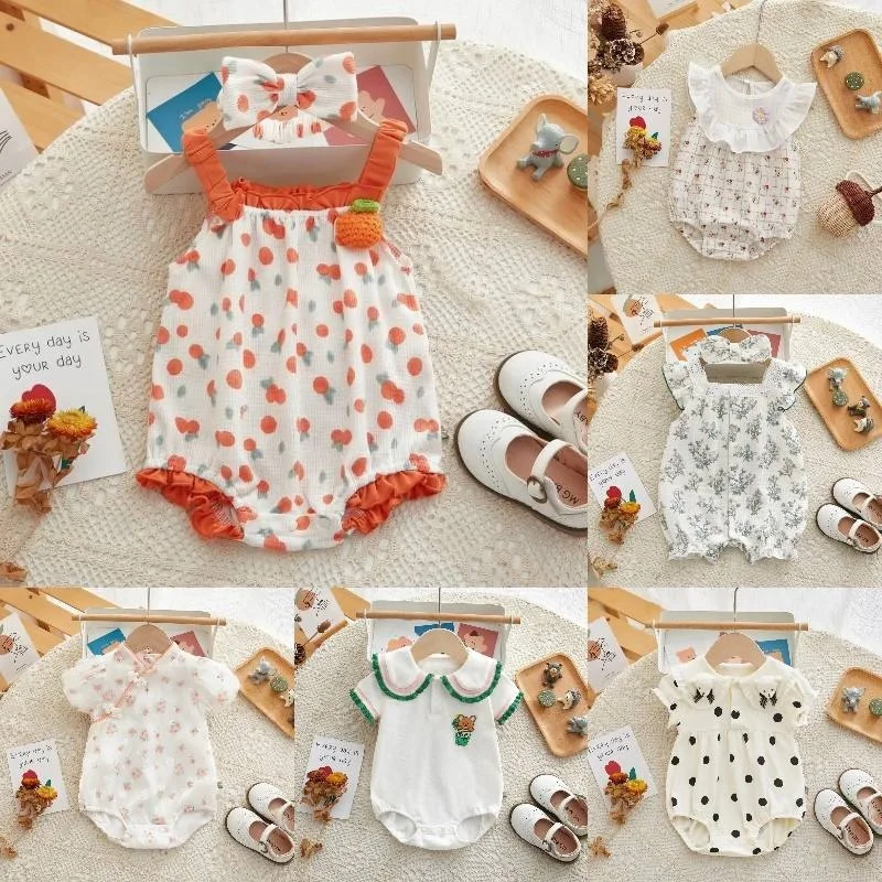 Hot selling 100% cotton baby onesies factory stock baby clothes newborn boys and girls onesies onesies