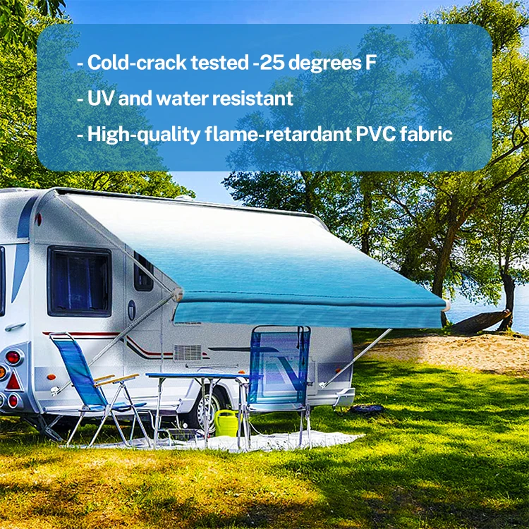 HOMFUL RV Accessories Cassette Retractable Motorhome Awning Fabric Camper Trailer Caravan RV Awning