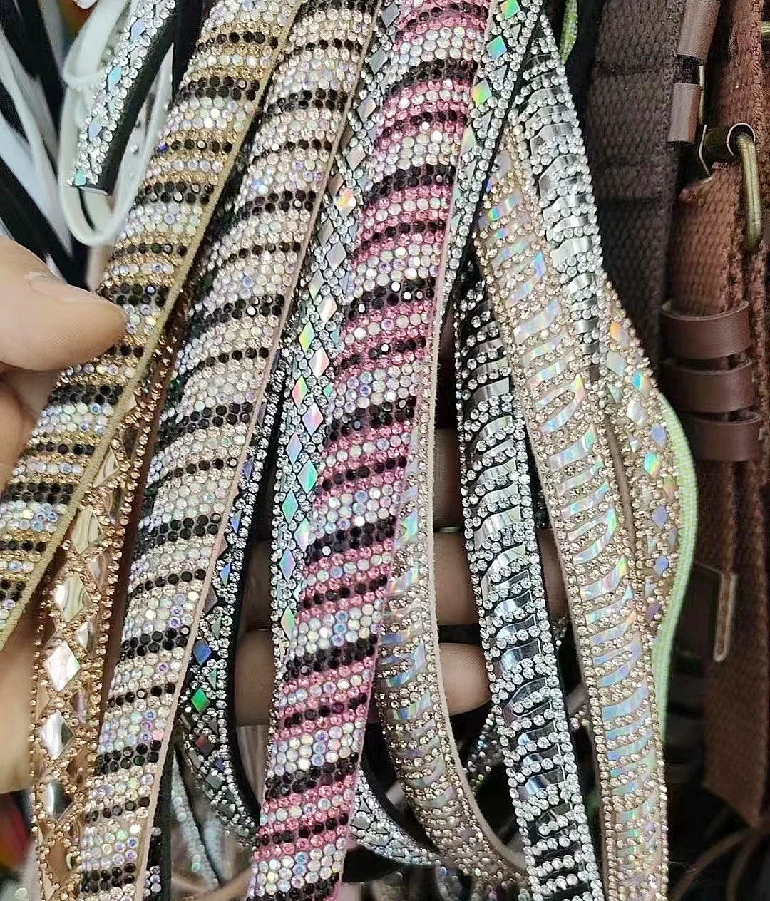 Новые сандалии с водяным бриллиантом, модные алмазные полоски, Хрустальная веревка для украшения обуви