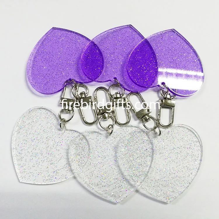 Сделанный на заказ высококачественный Блестящий акриловый пластиковый брелок в форме сердца