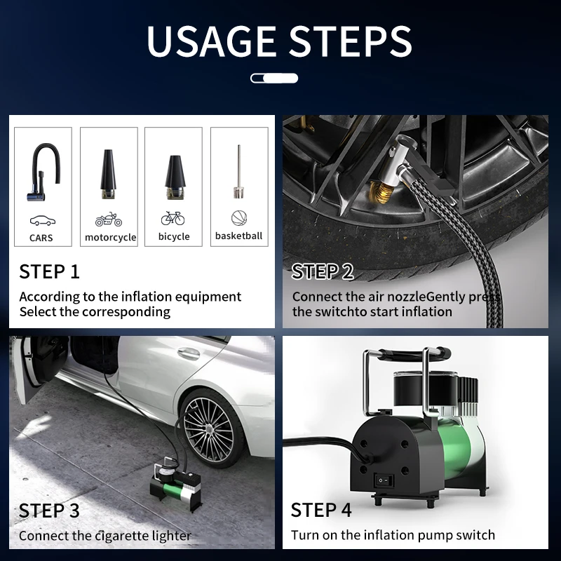 OEM&ODM Single Cylinder Rotor High Pressure 150psi Portable Air Pump Car Air Compressor For Car Tires Mountain bike Basketball