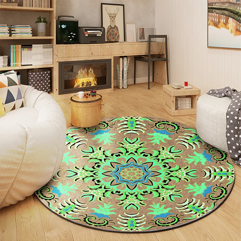 Wholesale Thick Tie-Dyed Silk Wool Carpet Long Pile Rug Coffee Table Bedside Hanging Basket Rattan Chair Cushion Area Rugs Sets