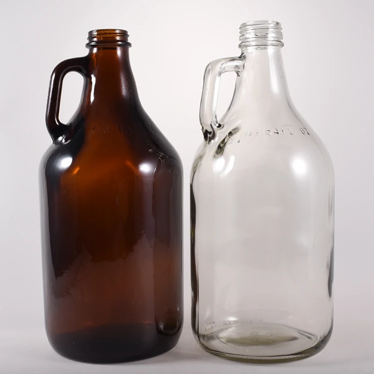 new arrive 64oz food grade amber fresh milk glass bottle with sealing ring for home