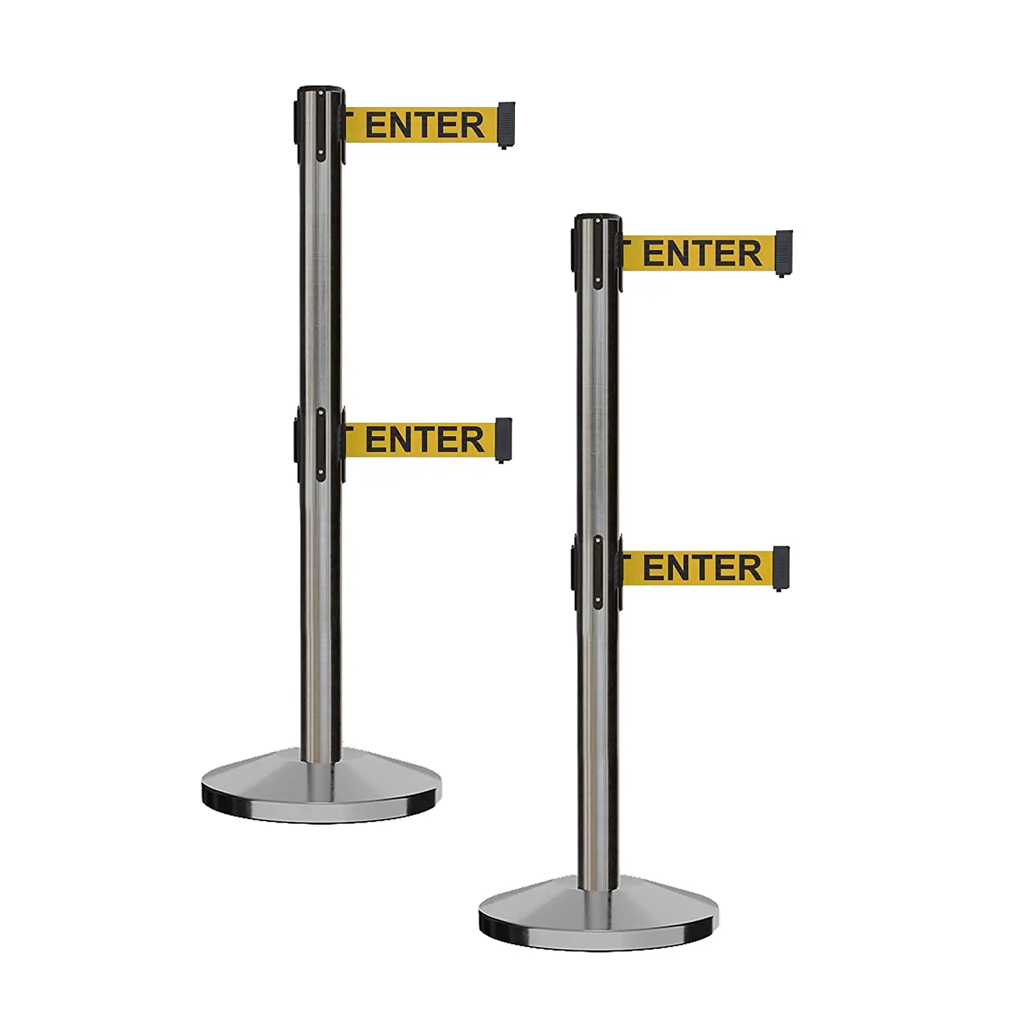 4 ways belt connected queue belt barrier stand stainless steel belt standing barrier