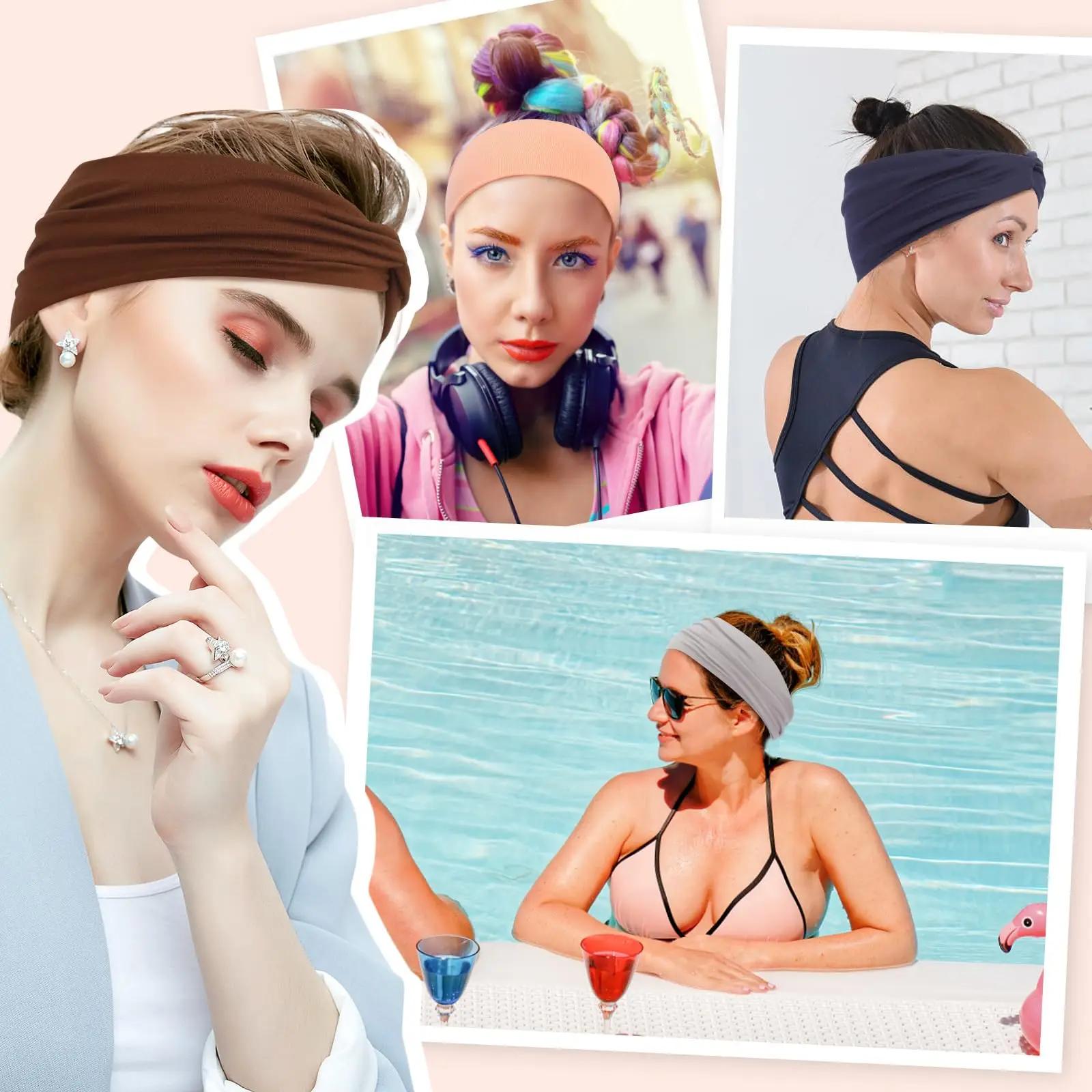 Hot Sale Fashion NonSlip Sports Deft Bun DIY Hair Accessories Women Rhinestone Magic Headbands