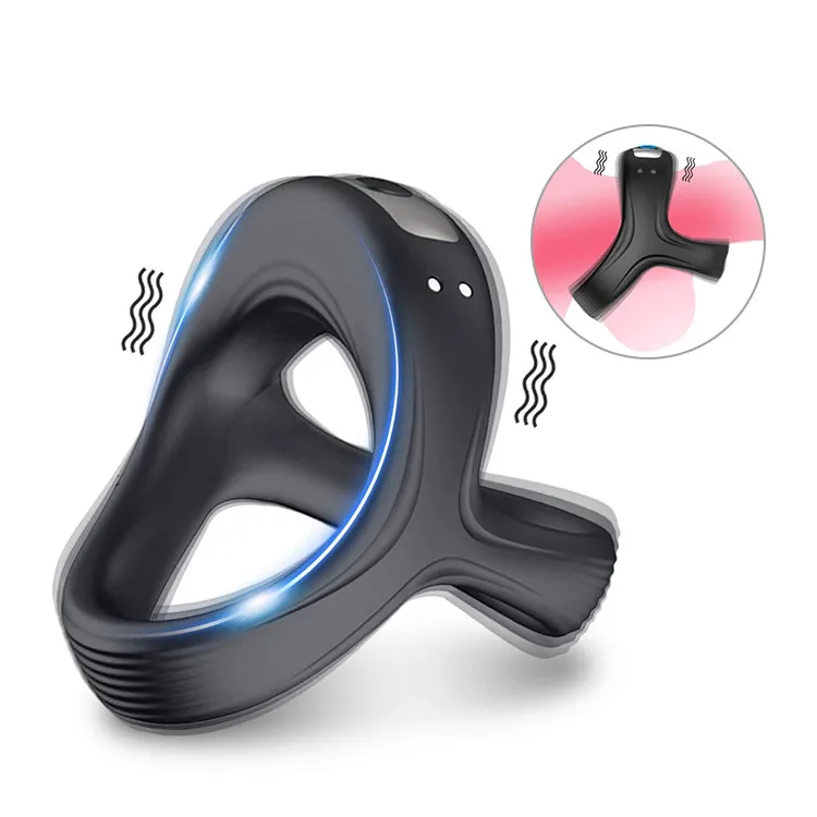 3 In 1 Vibrator Penis Cock Ring On Man Delay Ejaculation Stronger Erection Sex Toys For Men Sex Couple Penis Sex Product