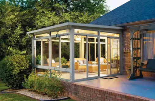 Sun Room Solution Glass Sunroom Garden Room Prefab Four Season Solarium Hollow  Aluminum  Sun House