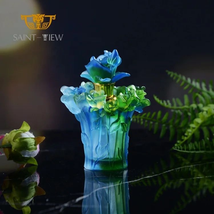 Factory 9ML Crystal Arabic Carved Rose Woman Lady Gift Essential Oil Perfume Dropper Bottles