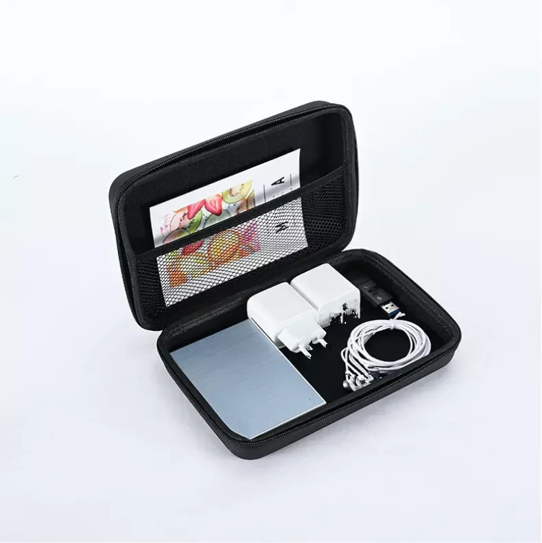 Bulk Customized design size shockproof cable chargers carrying Tools Toys EVA Storage Box protective black hard carry eva case