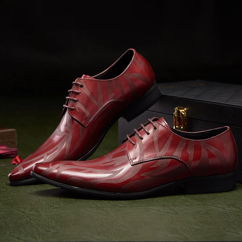 factory official formal shoes mens retro blue wedding dress shoe zapatos de cuero hombre